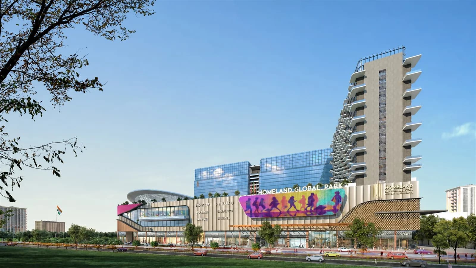 Artist's impression: wider view of the development and plaza
