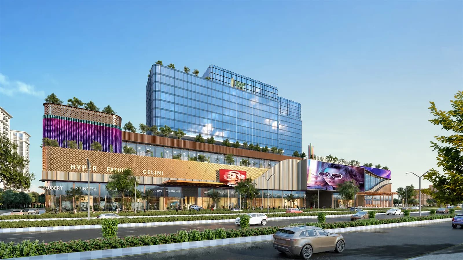 Artist's impression: business towers above the retail frontage